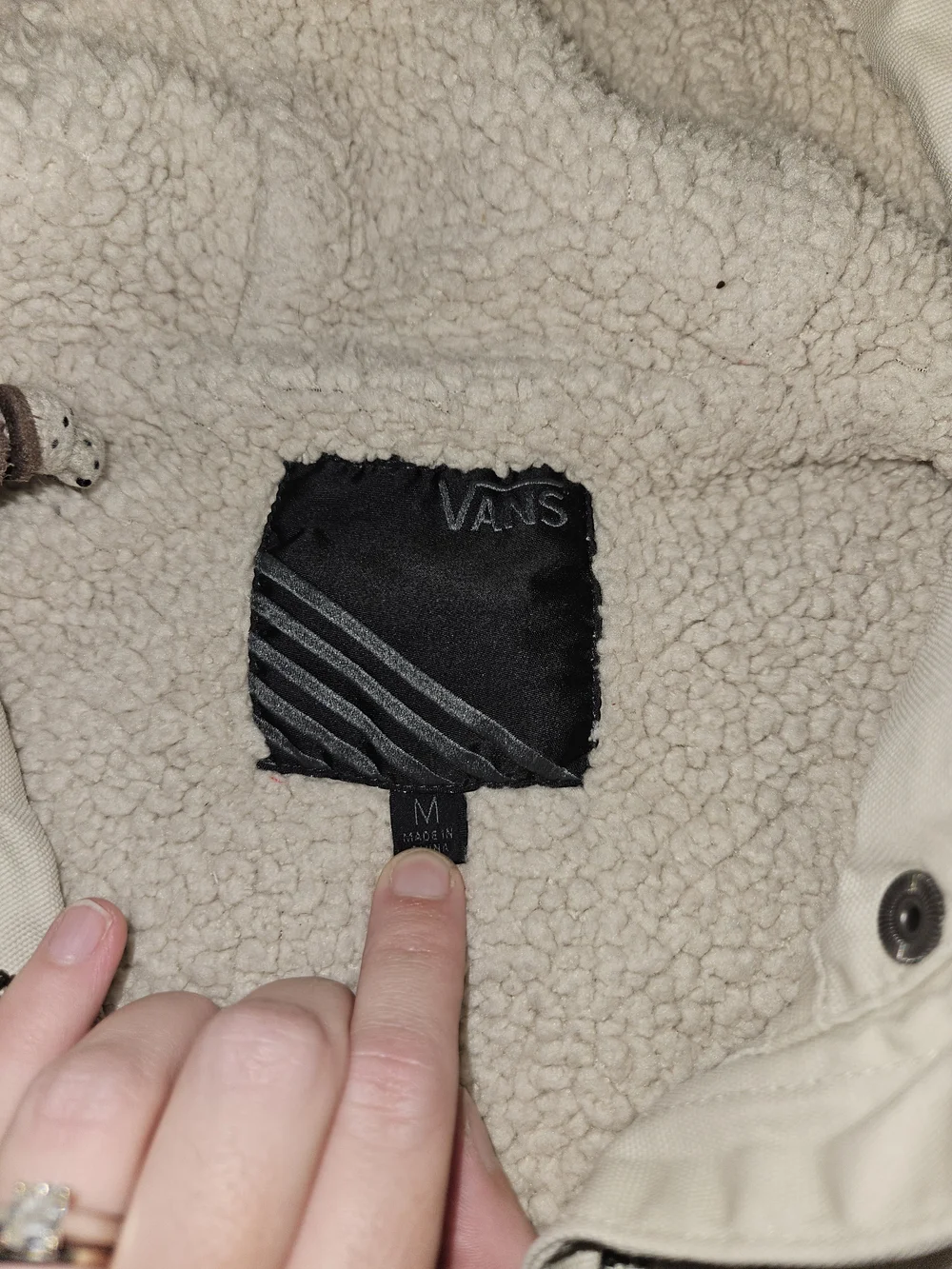 Vans Women's Cream Hooded Pea Coat
